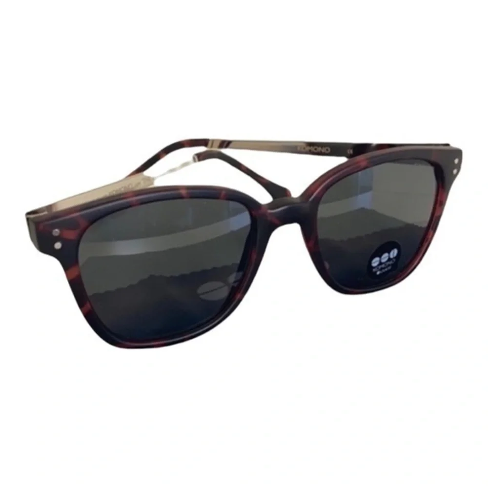Komono Renee Sunglasses NEW burgundy silver metal arms